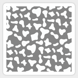 White Dairy Cow Print Pattern on Grey Background Sticker